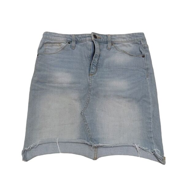 Universal Threads Skirt Jean High Waist Denim Frayed light blue Women's 8/29 - Picture 1 of 8